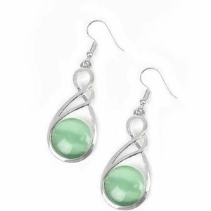 Spring green sterling dangle earrings